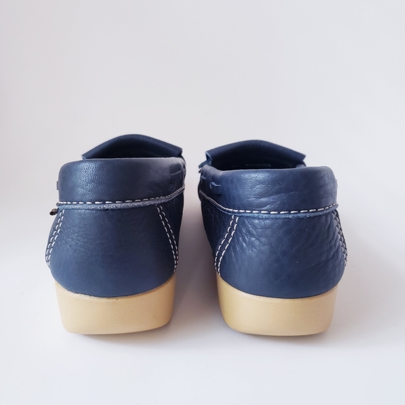 SAS Hand-sewn Blue Leather Loafers - Picture 5 of 13